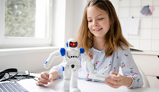 Young student learning robotics with hands-on projects
